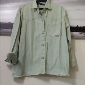 Zara Mint Green Casual Shirt
